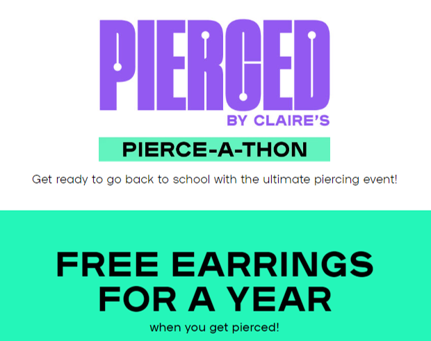 Claire's Free Earrings for a Year