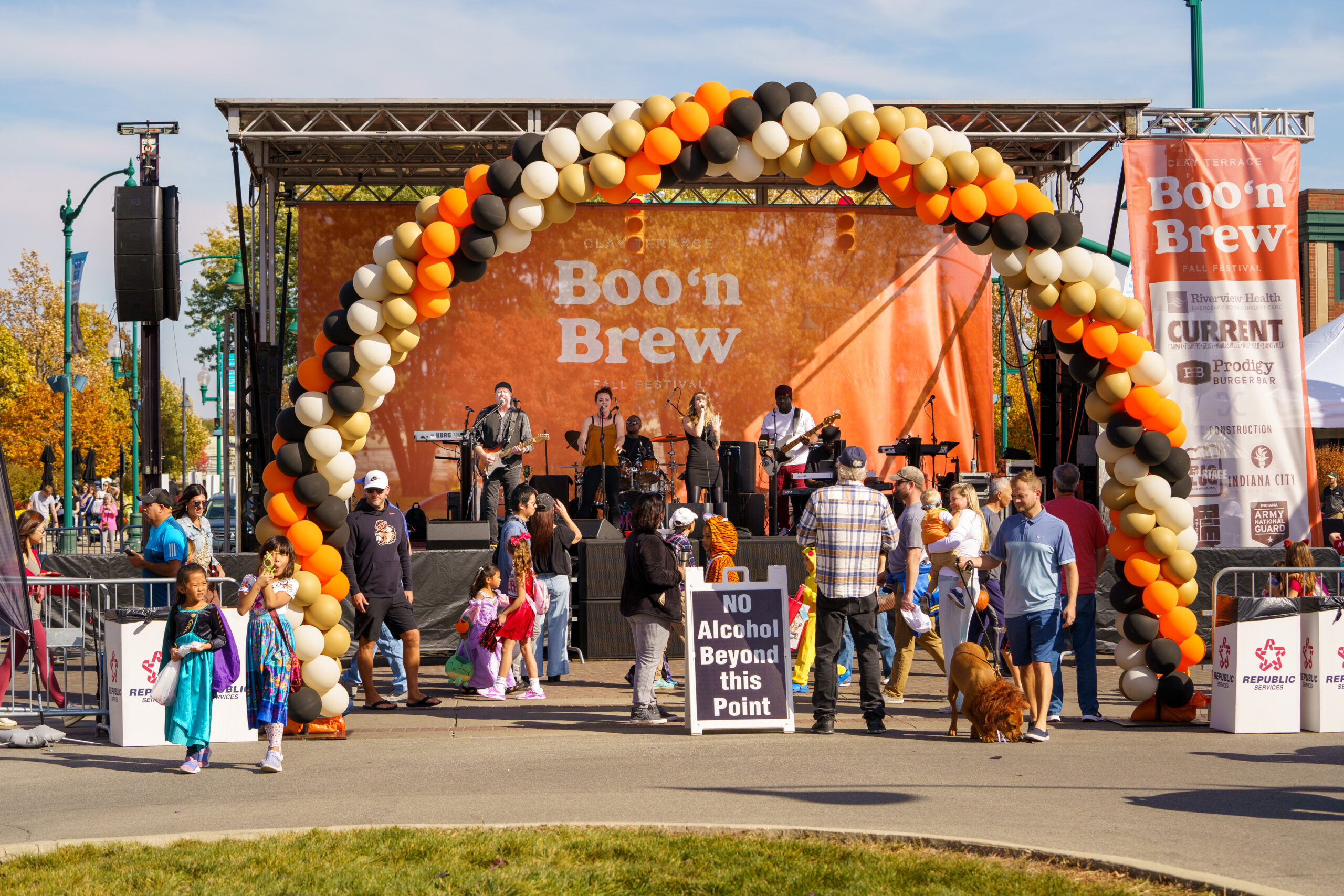 Boo 'n Brew Stage and Balloons