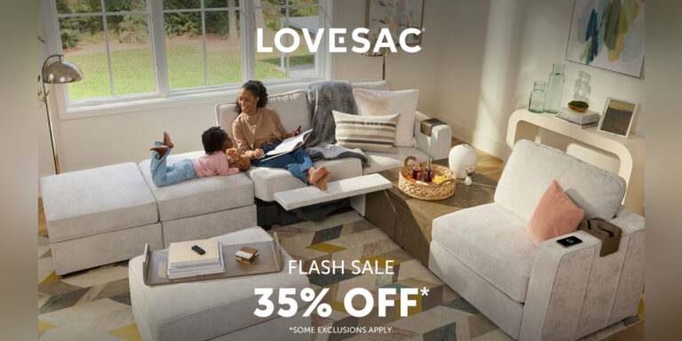 People sitting on Lovesac sofa