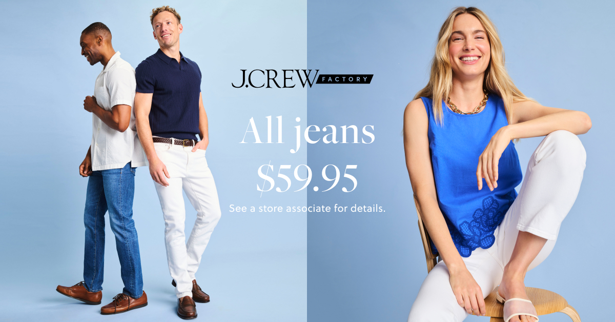 J.Crew Factory Models wearing jeans