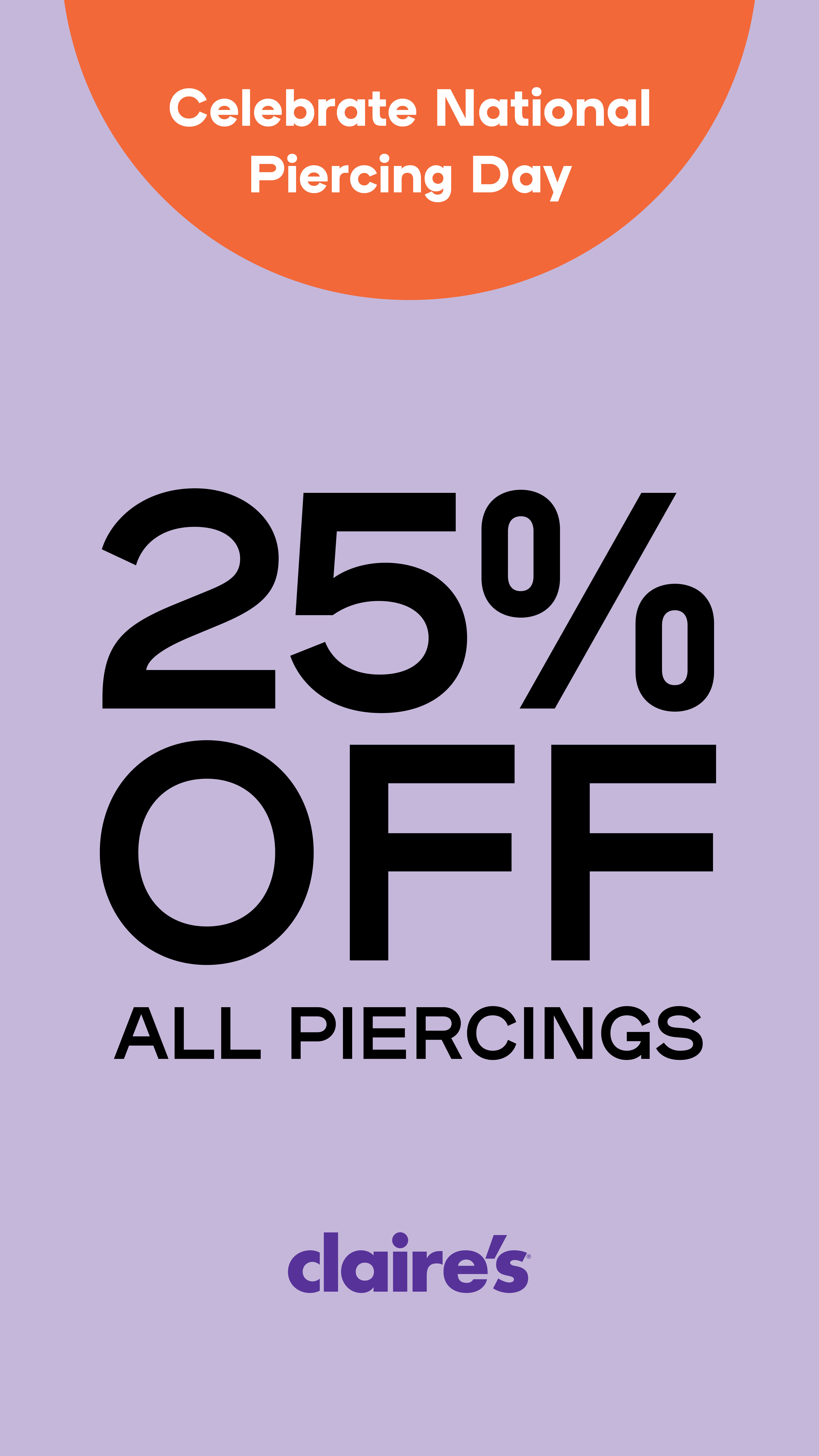 Claire's National Piercing Day
