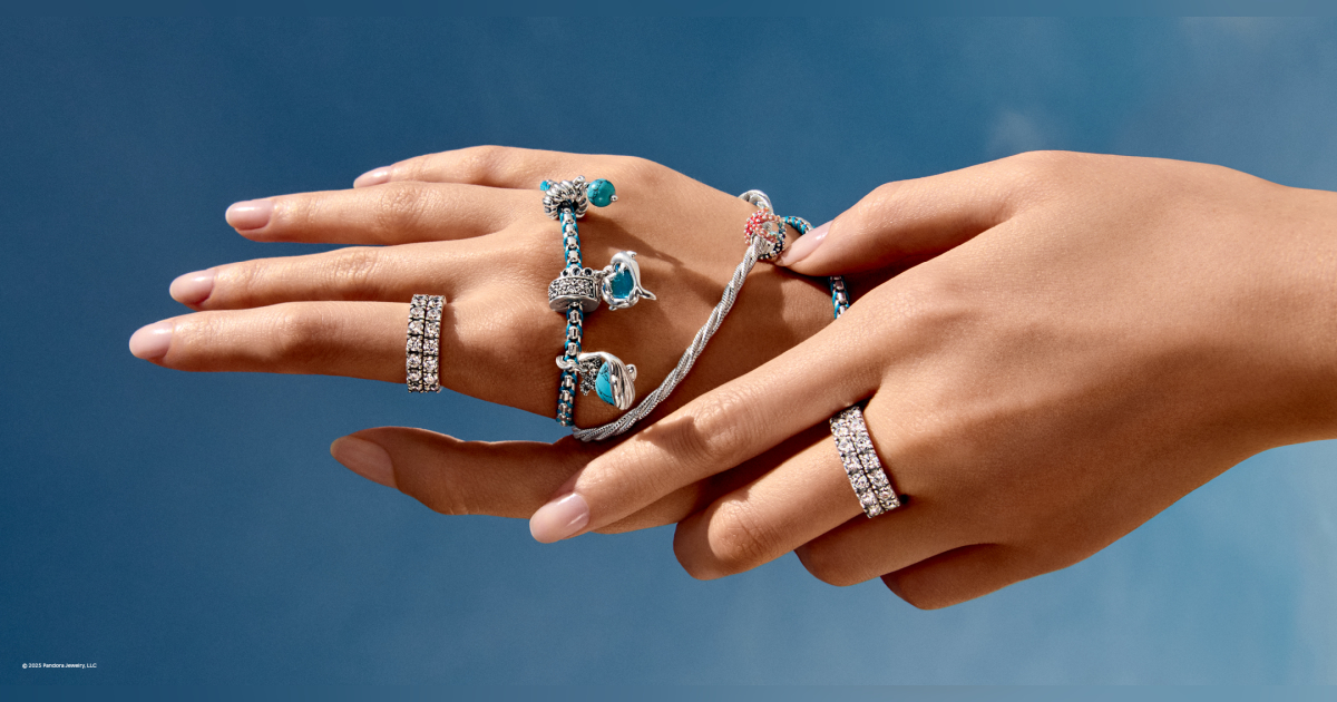 Pandora Sea Inspired Jewelry on model's hand