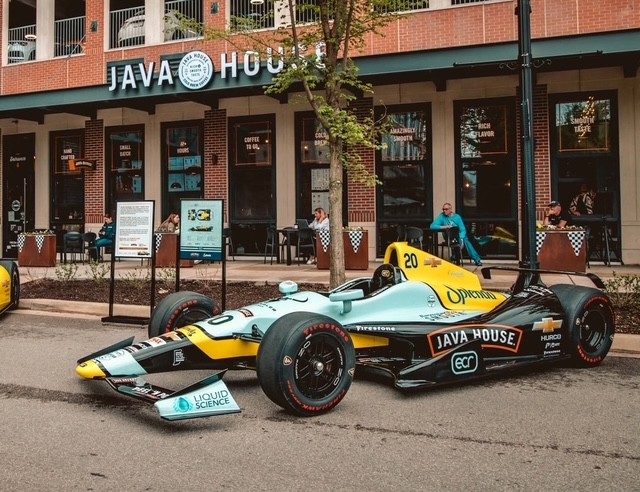 Java House with Indycar in front