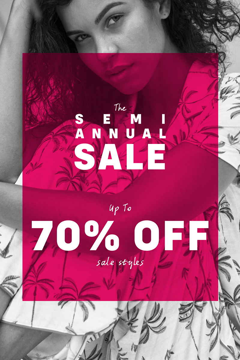Soma Semi Annual Sale model showing PJ set