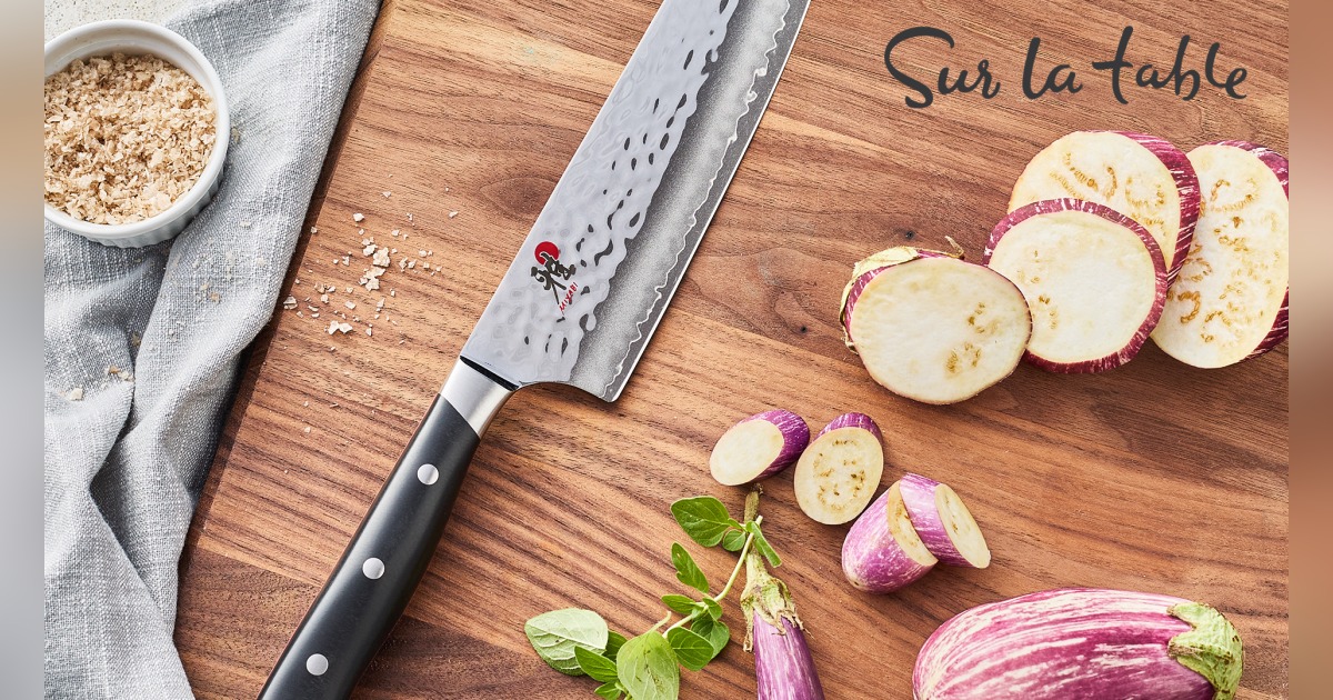 Sur La Table knife on cutting board