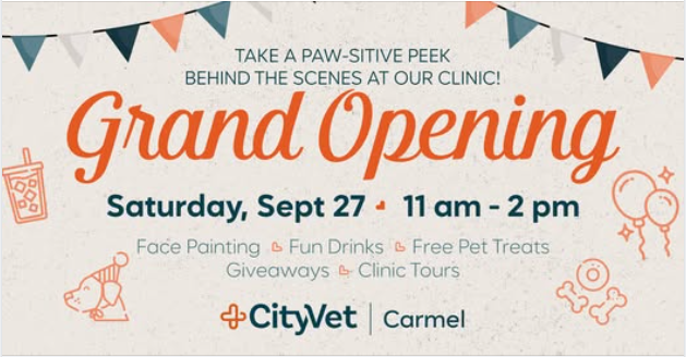 Grand Opening City Vet Carmel Flyer