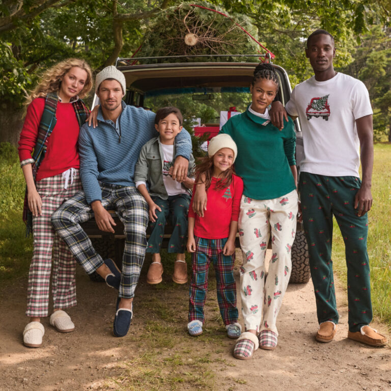 J.Crew Family Models in matching pjs